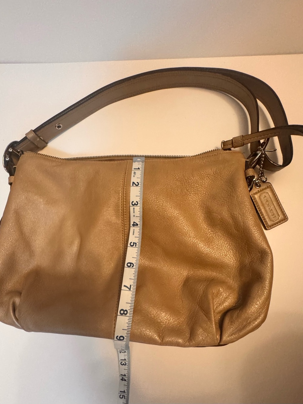 Coach Leather Hobo Shoulder Bag in Beige - Picture 7 of 10